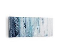 Deco Cadre Décoration Salon L'Abstraction Ecchymose Bleu Moderne Impression sur Toile 120x50cm Image Tableau Decoration Murale Chambre Panoramique Art Wall Tableaux Decoratifs Muraux AB120x50-4380