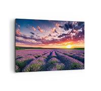 Deco Cadre Décoration Salon lavande montagnes champ Moderne Impression sur Toile 120x80cm Image Tableau Decoration Murale Chambre Horizontal Art Wall Grand Tableaux Decoratifs Muraux AA120x80-3816