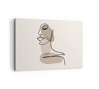 Deco Cadre Décoration Salon Ligne Art Boho Moderne Impression sur Toile 120x80cm Image Tableau Decoration Murale Chambre Cuisine Horizontal Art Wall Grand Tableaux Decoratifs Muraux AA120x80-4728