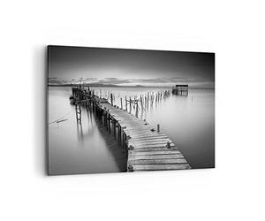 Deco Cadre Décoration Salon mer pont paysage nature Moderne Impression sur Toile 120x80cm Image Tableau Decoration Murale Chambre Horizontal Art Wall Grand Tableaux Decoratifs Muraux AA120x80-3082