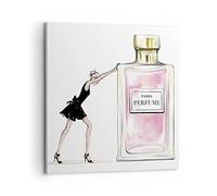 Deco Cadre Décoration Salon Mode Femme Parfum Moderne Impression sur Toile 50x50cm Image Tableau Decoration Murale Chambre Cuisine Carré Art Wall Decor Petit Tableaux Decoratifs Muraux AC50x50-4128