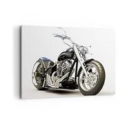 Deco Cadre Décoration Salon Moto moteur vitesse chrome Moderne Impression sur Toile 120x80cm Image Tableau Decoration Murale Chambre Horizontal Art Wall Grand Tableaux Decoratifs Muraux AA120x80-2427