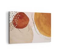 Deco Cadre Décoration Salon Orange Abstraction Taches Moderne Impression sur Toile 120x80cm Image Tableau Decoration Murale Chambre Horizontal Art Wall Grand Tableaux Decoratifs Muraux AA120x80-4696