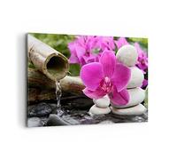 Deco Cadre Décoration Salon Orchidée bambou décoration spa Moderne Impression sur Toile 120x80cm Image Tableau Decoration Murale Chambre Horizontal Art Wall Tableaux Decoratifs Muraux AA120x80-2666