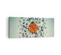 Deco Cadre Décoration Salon Ouest Le Soleil Herbe Moderne Impression sur Toile 120x50cm Image Tableau Decoration Murale Chambre Panoramique Art Wall Grand Tableaux Decoratifs Muraux AB120x50-5104