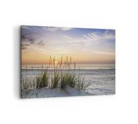 Deco Cadre Décoration Salon Ouest Le Soleil Plage Moderne Impression sur Toile 120x80cm Image Tableau Decoration Murale Chambre Horizontal Art Wall Grand Tableaux Decoratifs Muraux AA120x80-4201