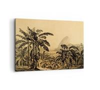 Deco Cadre Décoration Salon Palmiers Forest Des Pluies Moderne Impression sur Toile 120x80cm Image Tableau Decoration Murale Chambre Horizontal Art Wall Grand Tableaux Decoratifs Muraux AA120x80-4983