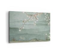Deco Cadre Décoration Salon Pastel Des Oiseaux Fleurs Moderne Impression sur Toile 120x80cm Image Tableau Decoration Murale Chambre Horizontal Art Wall Grand Tableaux Decoratifs Muraux AA120x80-5495