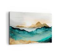 Deco Cadre Décoration Salon Paysage Montagnes Moderne Moderne Impression sur Toile 120x80cm Image Tableau Decoration Murale Chambre Horizontal Art Wall Grand Tableaux Decoratifs Muraux AA120x80-5706