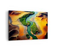 Deco Cadre Décoration Salon Paysage Nature Rivière Moderne Impression sur Toile 120x80cm Image Tableau Decoration Murale Chambre Horizontal Art Wall Grand Tableaux Decoratifs Muraux AA120x80-6003