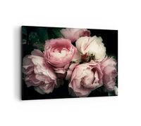 Deco Cadre Décoration Salon pivoine fleur Moderne Impression sur Toile 120x80cm Image Tableau Decoration Murale Chambre Cuisine Horizontal Art Wall Grand Tableaux Decoratifs Muraux AA120x80-3930