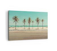 Deco Cadre Décoration Salon Plage Palmiers Rio De Janeiro Moderne Impression sur Toile 120x80cm Image Tableau Decoration Murale Chambre Horizontal Art Wall Tableaux Decoratifs Muraux AA120x80-5375