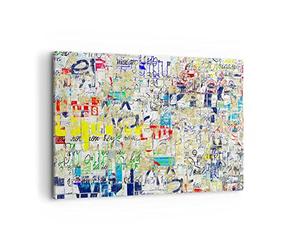 Deco Cadre Décoration Salon Rue graffiti mur murale Moderne Impression sur Toile 120x80cm Image Tableau Decoration Murale Chambre Horizontal Art Wall Grand Tableaux Decoratifs Muraux AA120x80-2907
