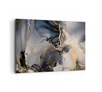 Deco Cadre Décoration Salon Sombre Abstraction Or Moderne Impression sur Toile 120x80cm Image Tableau Decoration Murale Chambre Horizontal Art Wall Grand Tableaux Decoratifs Muraux AA120x80-4824