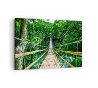 Deco Cadre Décoration Salon trottoir arbre bois passerelle Moderne Impression sur Toile 120x80cm Image Tableau Decoration Murale Chambre Horizontal Art Wall Tableaux Decoratifs Muraux AA120x80-3185