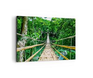 Deco Cadre Décoration Salon trottoir arbre bois passerelle Moderne Impression sur Toile 120x80cm Image Tableau Decoration Murale Chambre Horizontal Art Wall Tableaux Decoratifs Muraux AA120x80-3185