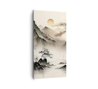 Deco Cadre Salon Asie Japon Voir Moderne Impression sur Toile 65x120cm Image Tableau Decoration Murale Chambre Cuisine Vertical Art Wall Decor Design Grand Tableaux Decoratifs Muraux PA65x120-5777