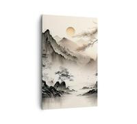 Deco Cadre Salon Asie Japon Voir Moderne Impression sur Toile 80x120cm Image Tableau Decoration Murale Chambre Cuisine Vertical Art Wall Decor Design Grand Tableaux Decoratifs Muraux PA80x120-5777