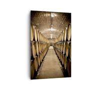 Deco Cadre Salon Barils Vin Vignoble Moderne Impression sur Toile 80x120cm Image Tableau Decoration Murale Chambre Cuisine Vertical Art Wall Decor Design Grand Tableaux Decoratifs Muraux PA80x120-6032