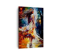 Deco Cadre Salon Femme Robe Artistique Moderne Impression sur Toile 80x120cm Image Tableau Decoration Murale Chambre Cuisine Vertical Art Wall Decor Grand Tableaux Decoratifs Muraux PA80x120-6210