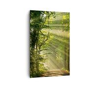 Deco Cadre Salon forêt arbre nature Moderne Impression sur Toile 80x120cm Image Tableau Decoration Murale Chambre Cuisine Vertical Art Wall Decor Design Grand Tableaux Decoratifs Muraux PA80x120-3661