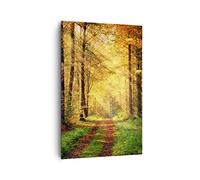 Deco Cadre Salon forêt arbre nature Moderne Impression sur Toile 80x120cm Image Tableau Decoration Murale Chambre Cuisine Vertical Art Wall Decor Design Grand Tableaux Decoratifs Muraux PA80x120-3718