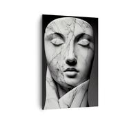 Deco Cadre Salon Marbre Affronter Sculpture Moderne Impression sur Toile 80x120cm Image Tableau Decoration Murale Chambre Cuisine Vertical Art Wall Decor Grand Tableaux Decoratifs Muraux PA80x120-6206