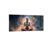 Deco Cadre Salon Méditation Yoga Énergie Moderne Impression sur Verre 120x50cm Image Tableau en Verre Decoration Murale Chambre Cuisine Panoramique Art Grand Tableaux Decoratifs Muraux GAB120x50-5781