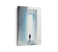 Deco Cadre Salon Minimalisme Aquarelle Entreprise Moderne Impression sur Toile 80x120cm Image Tableau Decoration Murale Chambre Cuisine Vertical Art Wall Grand Tableaux Decoratifs Muraux PA80x120-6238