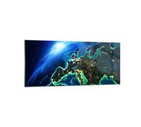 Deco Cadre Salon Nuit espace monde vue Moderne Impression sur Verre 120x50cm Image Tableau en Verre Decoration Murale Chambre Cuisine Panoramique Art Grand Tableaux Decoratifs Muraux GAB120x50-2816