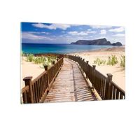 Deco Cadre Salon Océan plage sable rivage Moderne Impression sur Verre 120x80cm Image Tableau en Verre Decoration Murale Chambre Horizontal Art Grand XXL Tableaux Decoratifs Muraux GAA120x80-2544