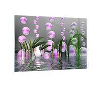 Deco Cadre Salon Ordinateur graphique bulle Moderne Impression sur Verre 120x80cm Image Tableau en Verre Decoration Murale Chambre Horizontal Art Grand XXL Tableaux Decoratifs Muraux GAA120x80-2329