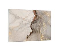 Deco Cadre Salon Pierre Sable Abstraction Moderne Impression sur Verre 120x80cm Image Tableau en Verre Decoration Murale Chambre Horizontal Art Grand XXL Tableaux Decoratifs Muraux GAA120x80-4778