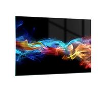 Deco Cadre Salon Résumé air coloré figure Moderne Impression sur Verre 120x80cm Image Tableau en Verre Decoration Murale Chambre Horizontal Art Grand XXL Tableaux Decoratifs Muraux GAA120x80-2171
