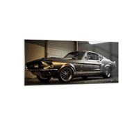 Deco Cadre Salon Voiture De Sport Rétro Classique Moderne Impression sur Verre 120x50cm Image Tableau en Verre Decoration Murale Chambre Panoramique Art Grand Tableaux Decoratifs Muraux GAB120x50-5779