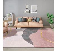 Déco Chambre ado Fille Tapis de Design géométrique Moderne Gris Rose Cuisine antidérapant Adulte 200x300cm