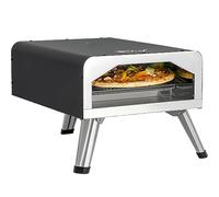 Deco Chef - Four à pizza électrique 1800 W avec pierre à pizza et grille 2 en 1 de 13 pouces en acier inoxydable double paroi et double éléments chauffants, noir