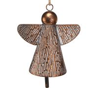 Déco cloche ange gardien métal bronze 19,5x12x19cm Vintage Shabby Chic décoration de chambre