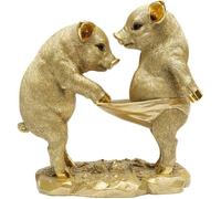 Déco cochons curieux 20cm dorés Kare Design