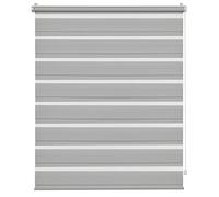 Deco Company Double Store à Clipser, Store Enrouleur à Commande Latérale sans perçage, Bandes Transparentes et Opaques, Kit de Montage Inclus, Polyester, Gris Clair, 75 x 150 cm