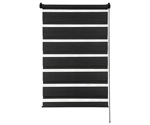Deco Company Double Store Enrouleur à Clipser, Double Store/à Commande latérale sans Perçage, Polyester, 45 x 150 cm, Noir