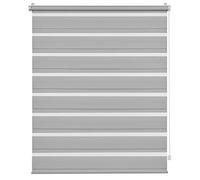 Deco Company Duo pour Le Serrage, Store à Enrouleur latéral, Bandes Transparentes et Opaques, Toutes Les pièces de Montage incluses, Polyester, Gris Clair, 70 x 150 cm