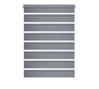 Deco Company Duo pour Le Serrage, Store à Enrouleur latéral, Bandes Transparentes et Opaques, Toutes Les pièces de Montage incluses, Polyester, Gris Clair, 60 x 150 cm
