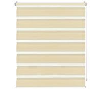 Deco Company Duo pour Le Serrage, Store à Enrouleur latéral, Bandes Transparentes et Opaques, Toutes Les pièces de Montage incluses, Polyester, Beige, 50 x 150 cm