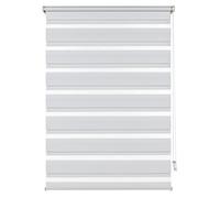 Deco Company Store Enrouleur Double à Clipser, Store Double/Store latéral, Bandes Transparentes et Opaques, Kit de Montage Inclus, Blanc, 70 x 150 cm (LxH)
