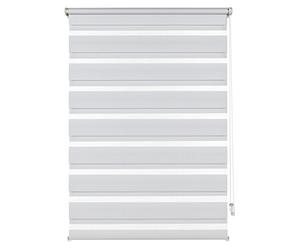 Deco Company Store Enrouleur Double à Clipser, Store Double/Store latéral, Bandes Transparentes et Opaques, Kit de Montage Inclus, Blanc, 70 x 150 cm (LxH)