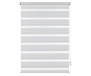 Deco Company Store Enrouleur Double à Clipser, Store Double/Store latéral, Bandes Transparentes et Opaques, Kit de Montage Inclus, Blanc, 55 x 150 cm (LxH)