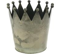 Déco Couronne aspect antique Gris Métal Ø17,5cm H17,5cm Tableau de fenêtre