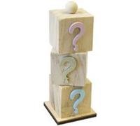 déco cubes bois empilés gender reveal 12.5x4.5cm - hobi dek0741 Gris G