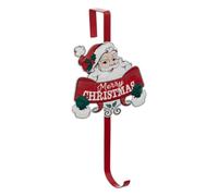 Atmosphera - Accroche couronne en métal Père Noël 38 cm Rouge
